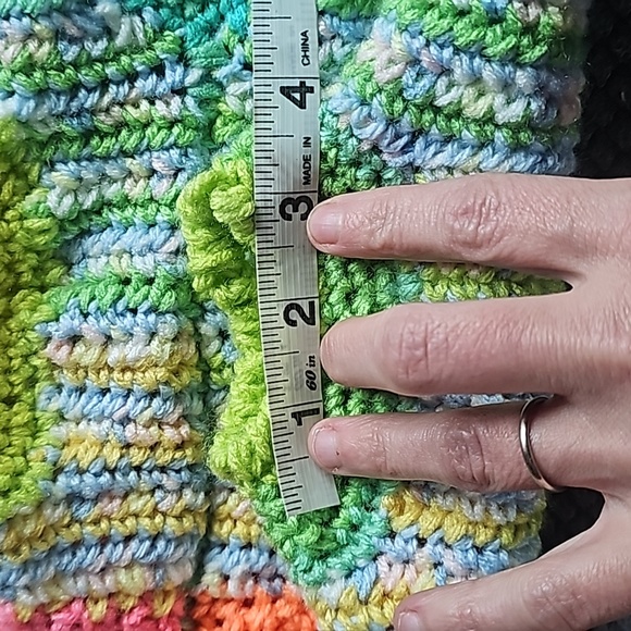 HANDMADE Homemade Small Dog Coat  orange green blue yellow pink Acrylic - Picture 10 of 11